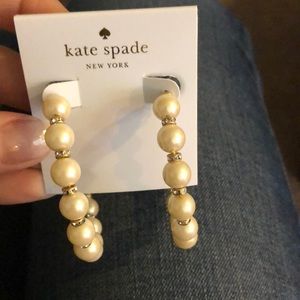 Kate Spade pearl hoop earrings